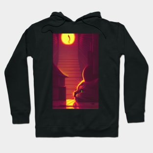 Relaxed Cat Under Sunlight Indoor Hoodie